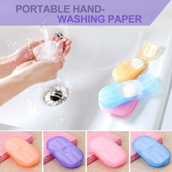 5 boxes of portable hand soap sheets, 100 total, for travel hygiene and outdoor cleaning
