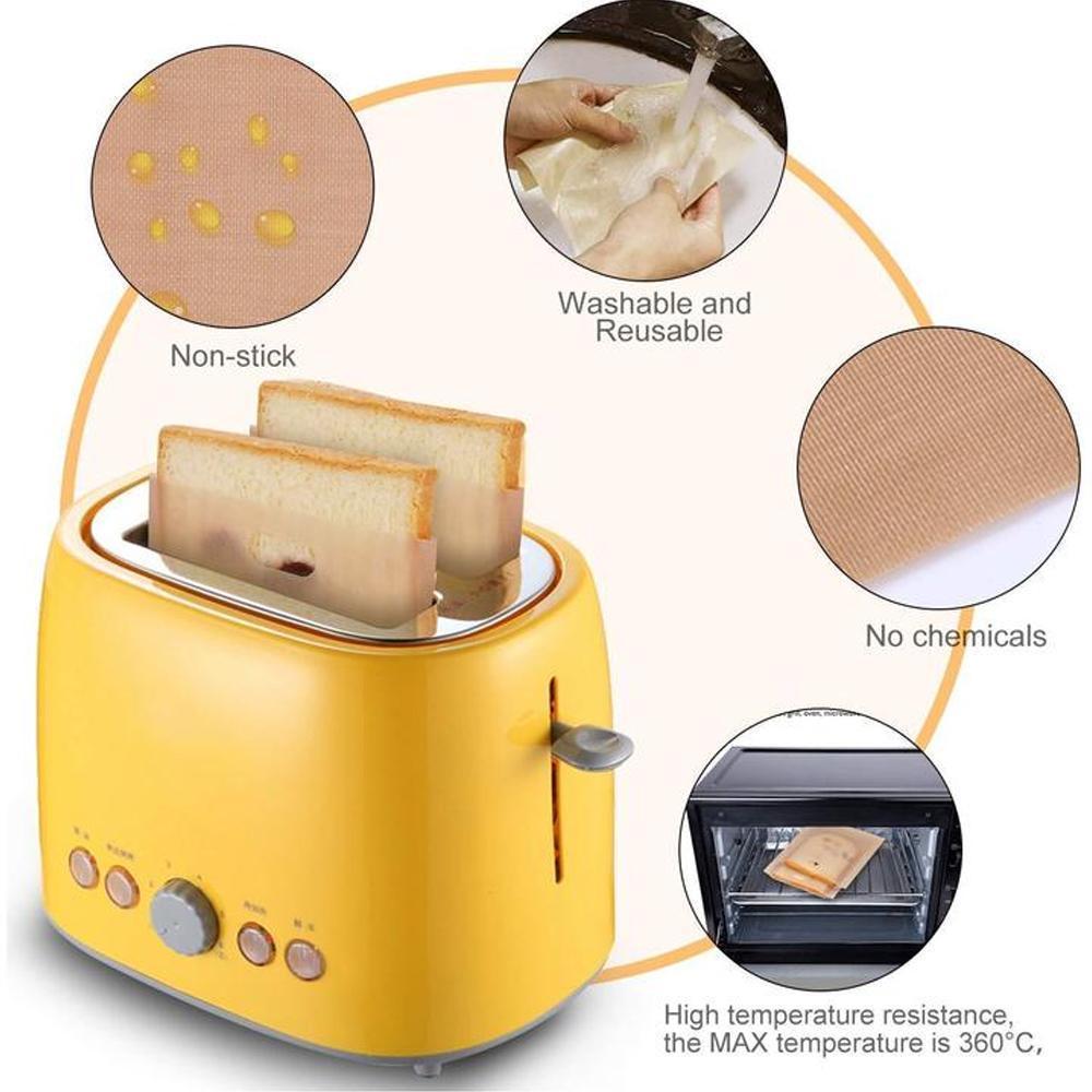 Reusable toaster bags, food prep kitchen gadget, non-stick, perfect for quick meals