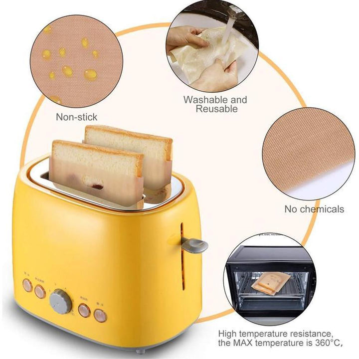 Reusable toaster bags, food prep kitchen gadget, non-stick, perfect for quick meals