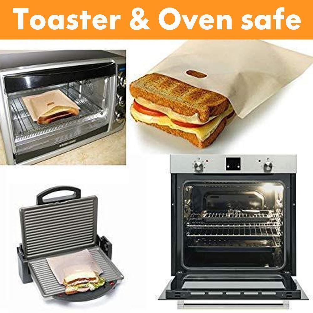 Close-up of a non-stick toaster bag, ideal for mess-free cooking and healthy snacks