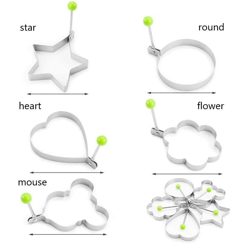 Heart-shaped stainless steel egg mold, a fun kitchen gadget for breakfast and baking accessories