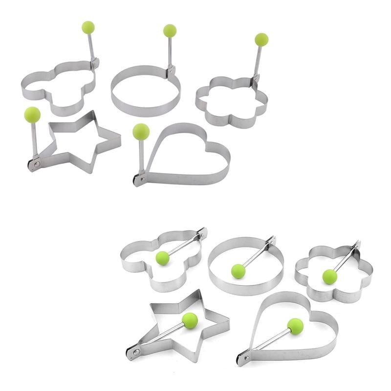 Star-shaped stainless steel egg mold, perfect for creative cooking and breakfast preparation