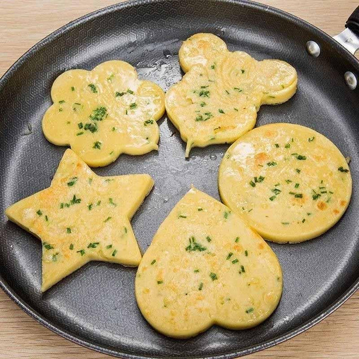 Durable stainless steel egg molds, a 5-piece set for versatile breakfast and baking use