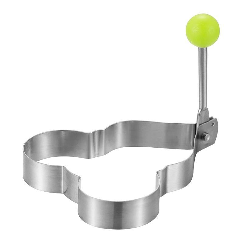 Set of five stainless steel egg molds, essential kitchenware for perfect egg shapes