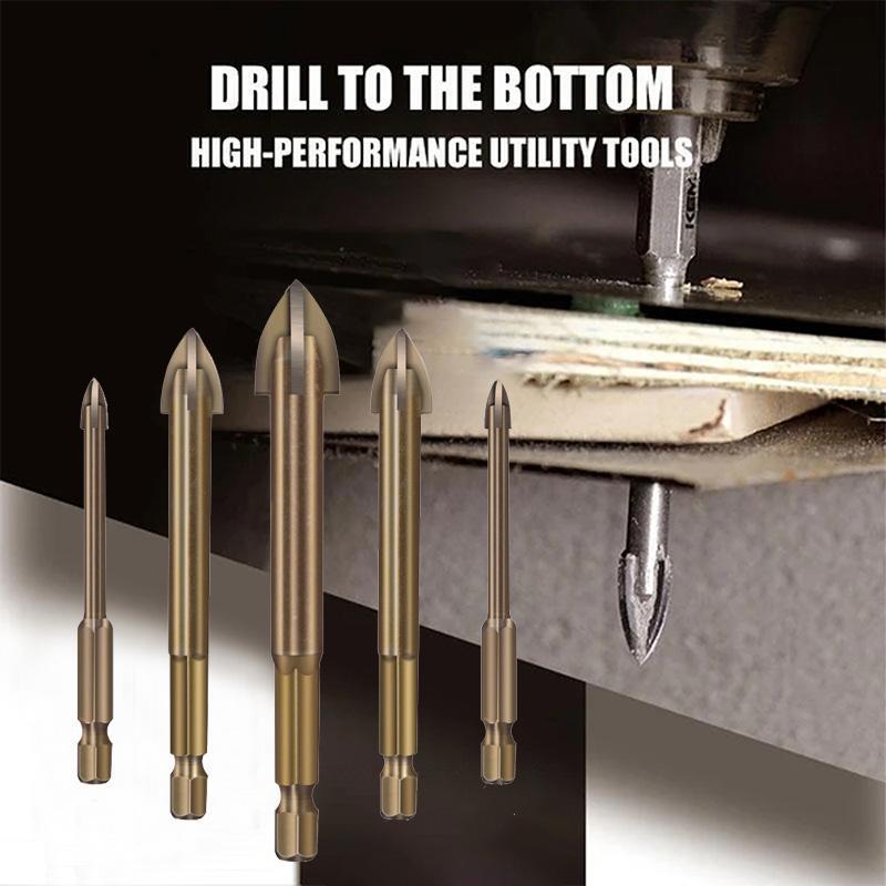 Universal drilling tool set for DIY & construction, featuring durable carbide drill bits
