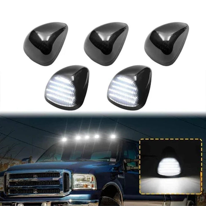 Set of 5 waterproof LED truck cab roof marker lights for automotive and truck accessories