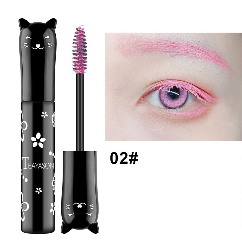 A stack of colorful 5D Lengthening & Curling Mascaras, showcasing the full vibrant range