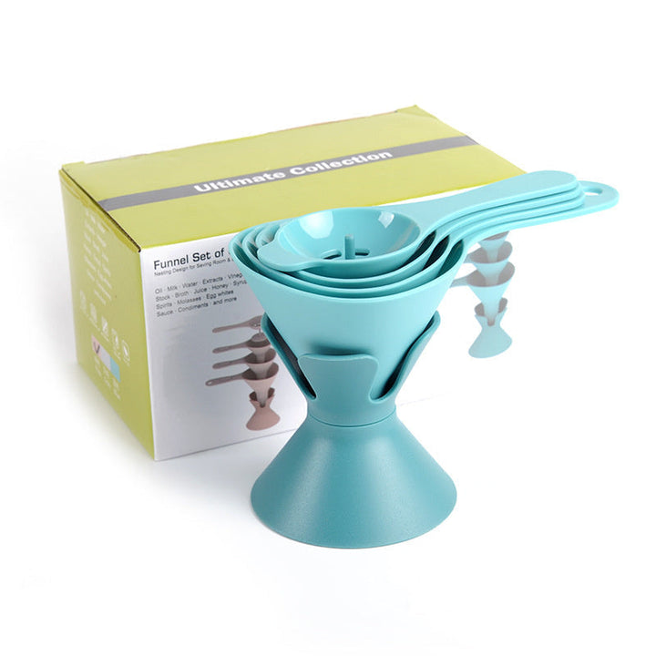 Durable, food-grade plastic funnel set for safe and easy meal preparation & kitchen tasks