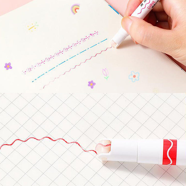 Dual Tip Curve Line Pens displayed neatly in their packaging, perfect highlighter set gift
