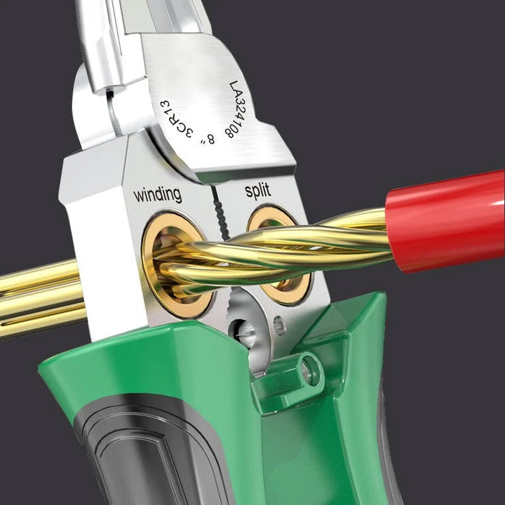 Professional hand tool for electrical wiring, stripping and cutting wires precisely