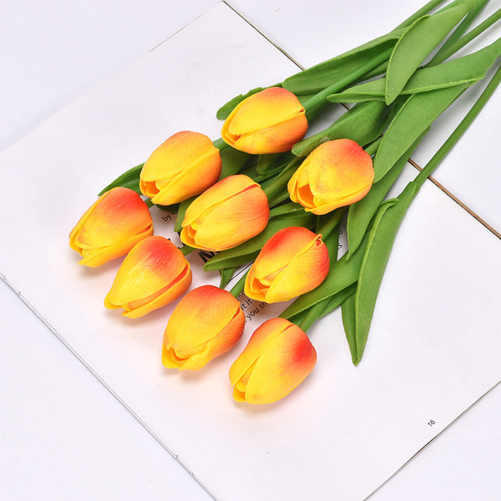 Textured petals of a faux tulip, demonstrating high-quality artificial flower craftsmanship