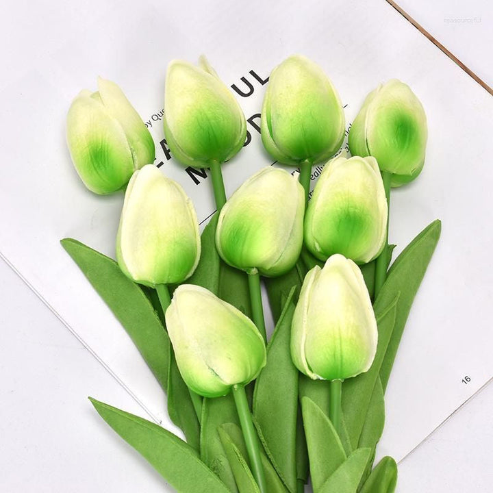Decorative artificial tulips in various colors, suitable for home and patio decor