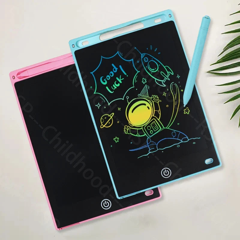 Portable 8.5 inch kids' LCD drawing tablet, no-mess creative play & travel toy.
