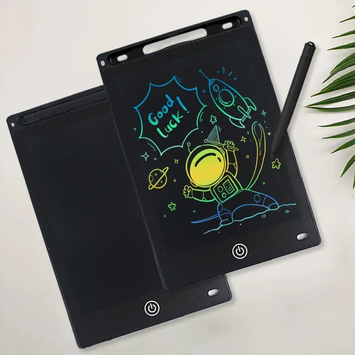 Bright 8.5 inch LCD drawing tablet for kids' creative play & learning, by Scriblio.