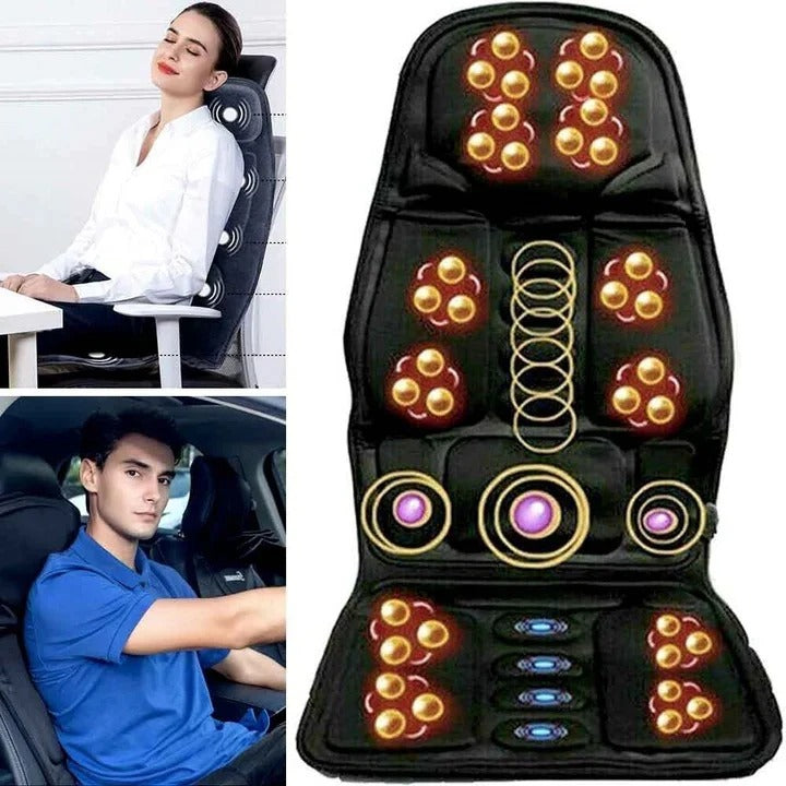 8-Mode Heated Massage Cushion for full back & neck relief. TavvitaImp012.