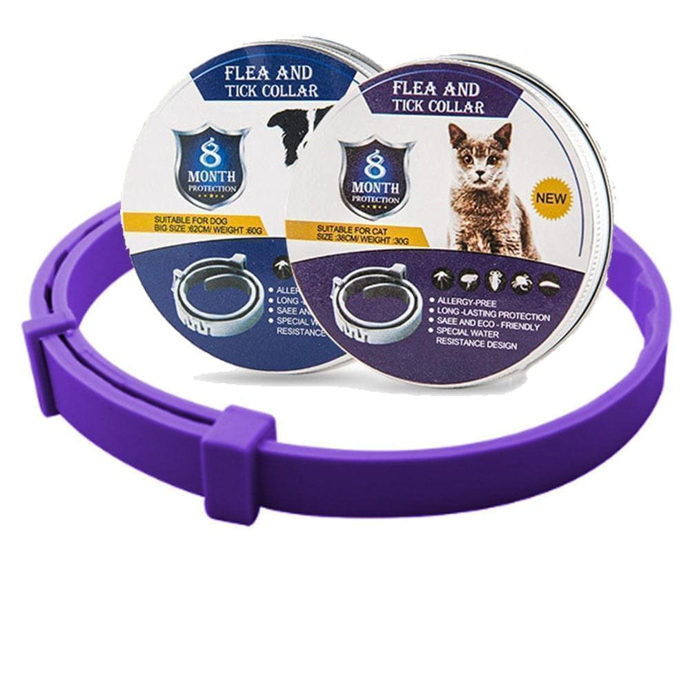 Adjustable, waterproof flea & tick collar for dogs & cats. Provides 8-month long-lasting pest control.