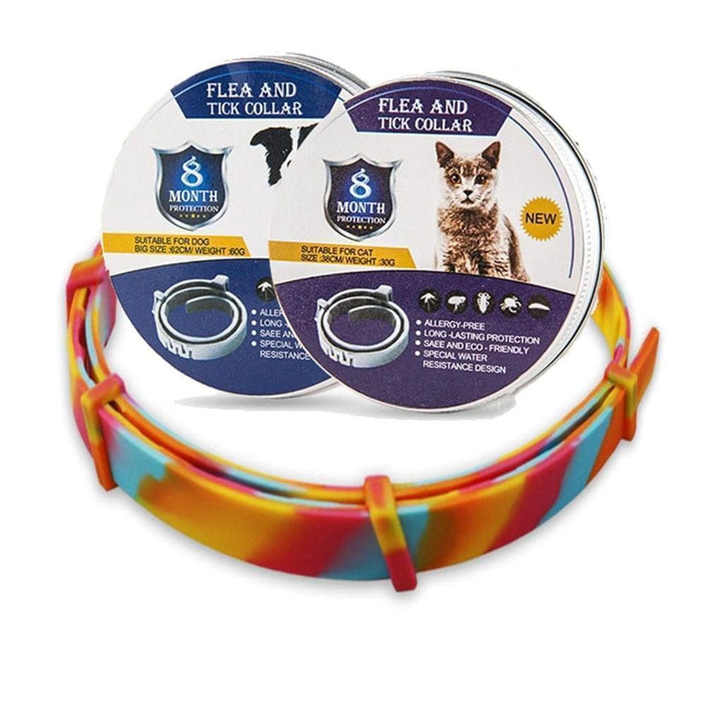 Essential pet care: 8-month flea & tick protection collar for dogs & cats. Waterproof, adjustable.