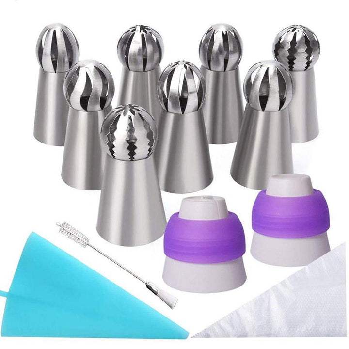 Baking tool set, 8 pieces, ideal for cake decorating, includes professional pastry tools.