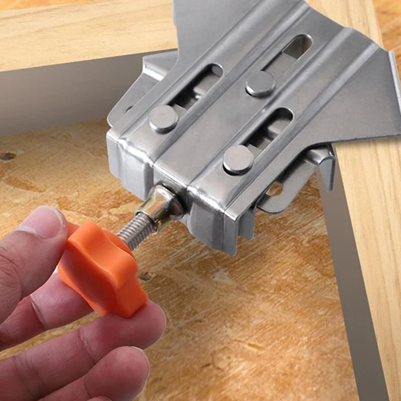90 degree angle clamp for woodworking, ideal for precise corner joints in carpentry projects and assembly