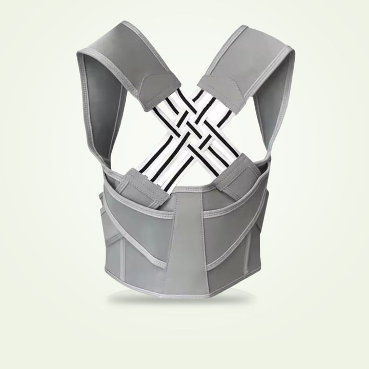 "Adjustable back support belt with massage roller for men and women shown in lifestyle setting, enhances posture and comfort.