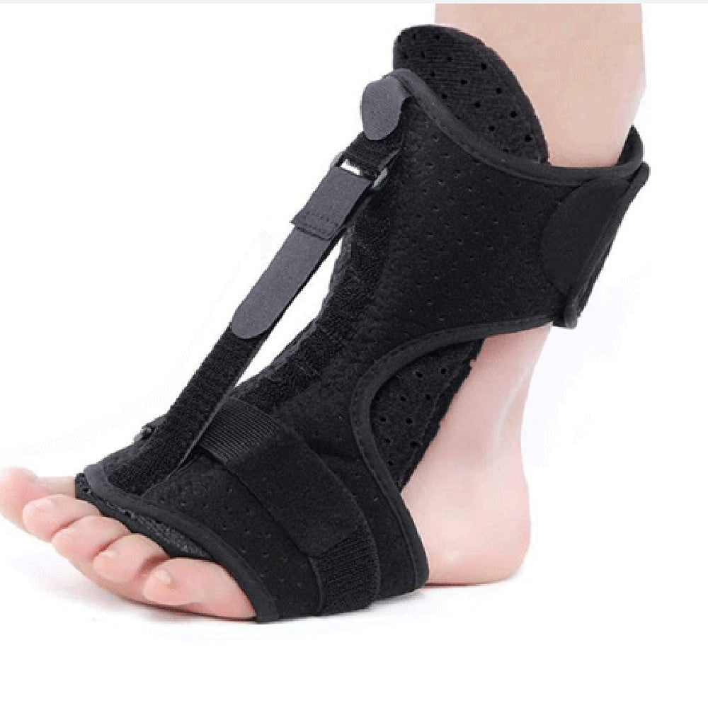 "Adjustable foot and ankle splint for pain relief, lightweight design with bendable aluminum bar and foam padding for comfort