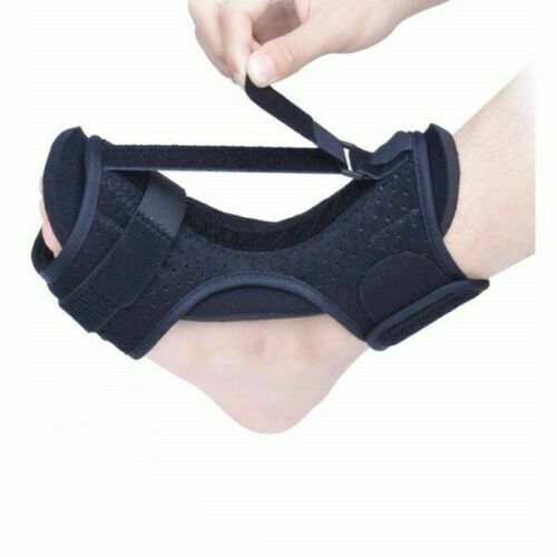 "Adjustable foot and ankle splint for pain relief, lightweight design with bendable aluminum bar and foam padding for comfort