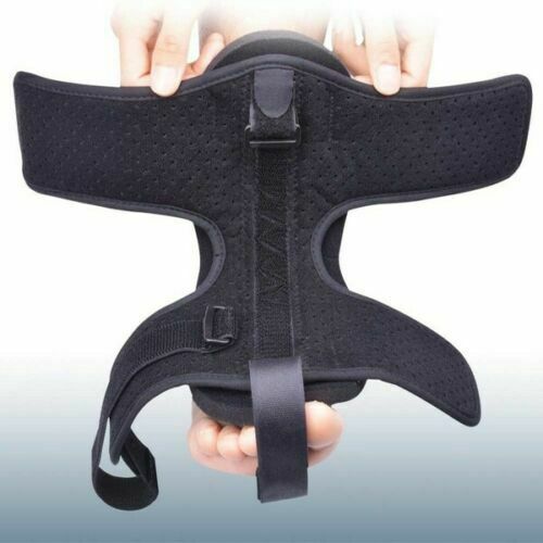 "Adjustable foot and ankle splint for pain relief, lightweight design with bendable aluminum bar and foam padding for comfort