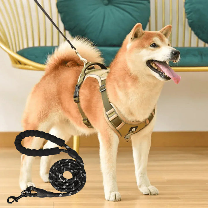 "Anti-Trek Dog Harness in Blue with comfort padding, prevents pulling, adjustable straps, available in multiple colours."