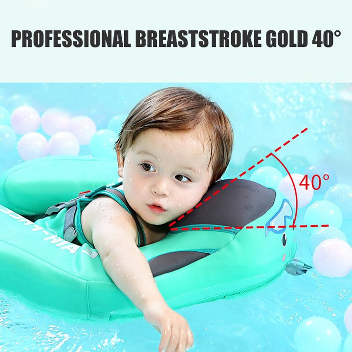 Baby Swim Trainer Floater in blue for safe water fun, featuring ergonomic design and UV protection. Suitable for kids up to 1