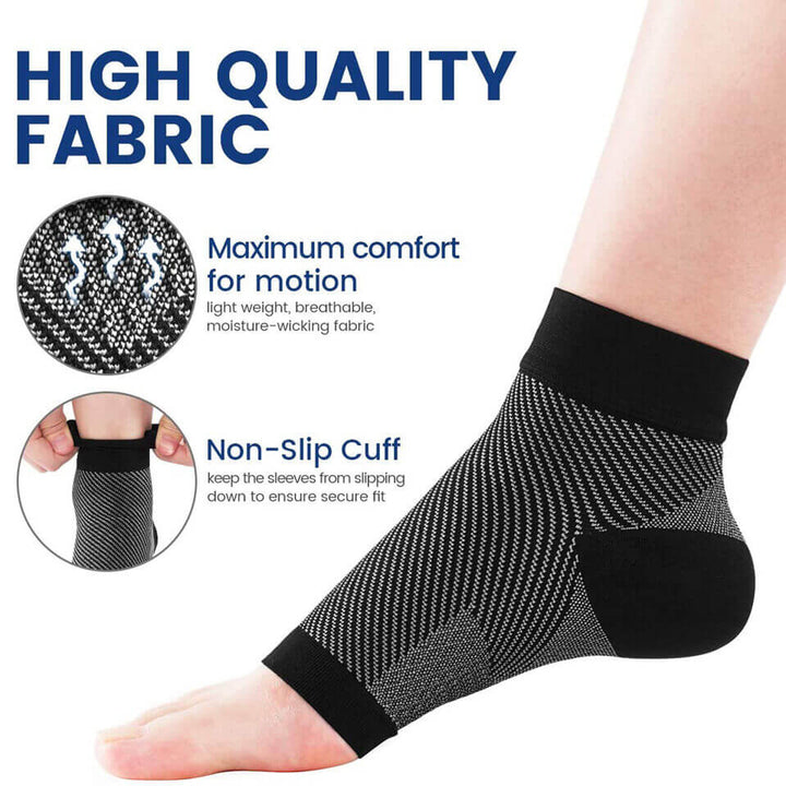 "Black unisex SootheFlex compression sport socks, breathable, seamless design, perfect for athletic performance support."