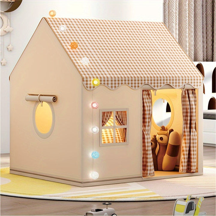 Colorful indoor playhouse for kids, featuring a vibrant palette and safe design for imaginative play (pink, blue, yellow, gre