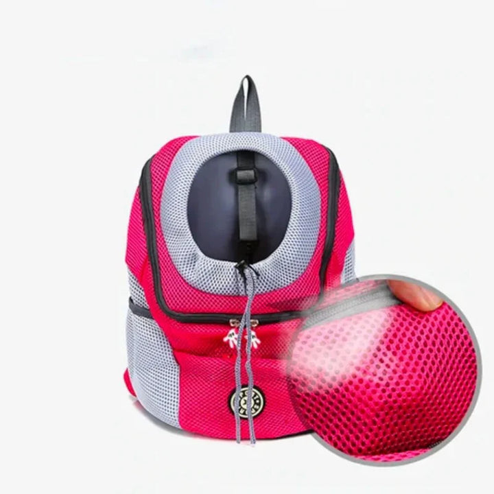 "Comfortable, safe dog carrier backpack for travel with ergonomic design, breathable mesh, and secure harness in modern color