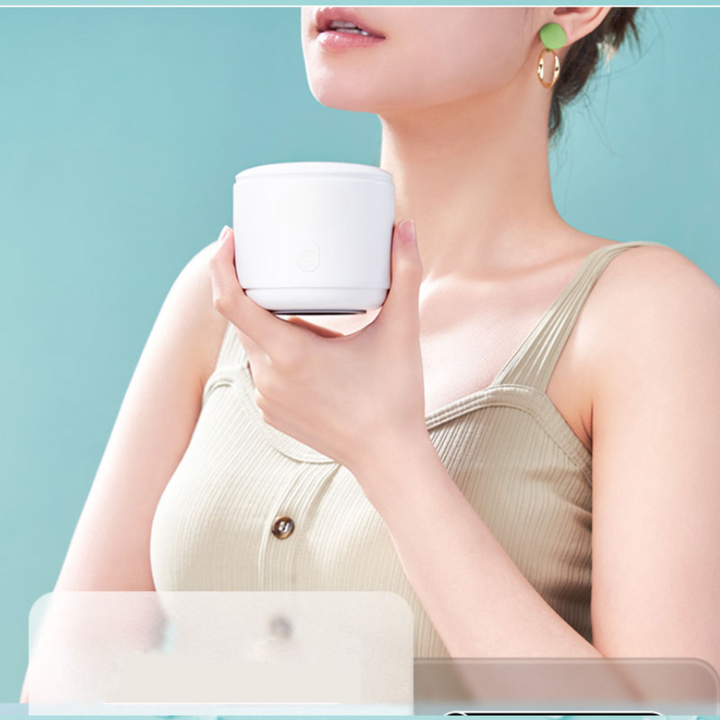 "Compact ultrasonic cleaner with UV lights, ideal for jewelry and watches, featuring a sleek design and deep cleaning technol