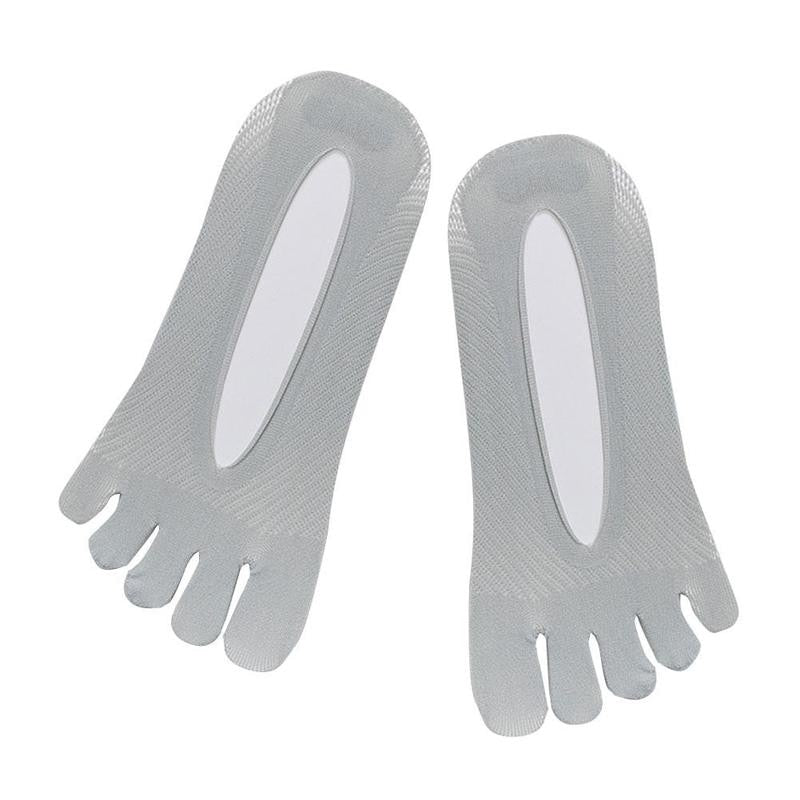 "Compression toe socks in beige, designed for pain relief from swelling and bunions, with improved circulation and blister pr