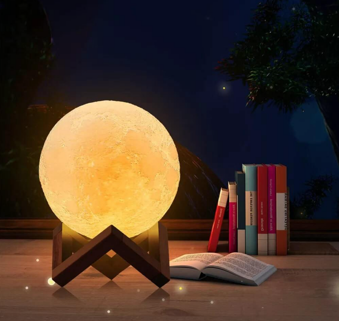 Cordless LED rechargeable table lamp with wooden stand and 16 color options, perfect for home decor and ambiance.