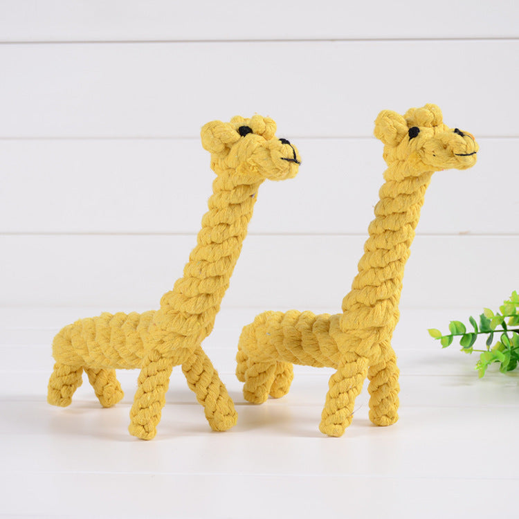 Durable dog chew toy in vibrant colors, shaped like animals, promotes dental health, suitable for tough chewers.