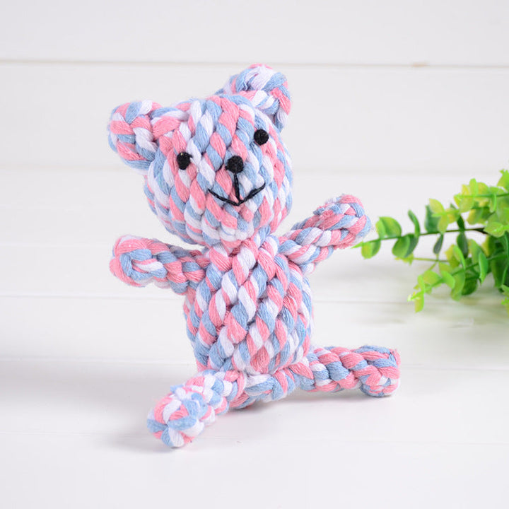 Durable dog chew toy in vibrant colors, shaped like animals, promotes dental health, suitable for tough chewers.