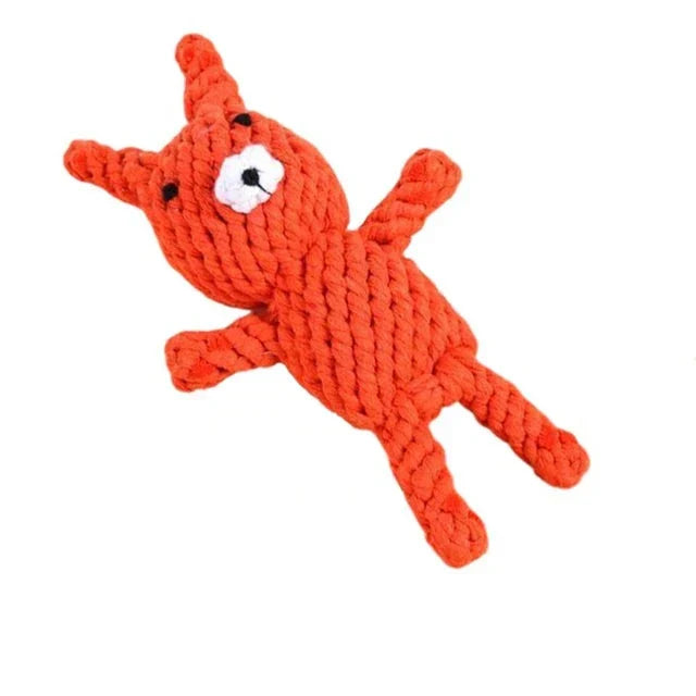 Durable dog chew toy in vibrant colors, shaped like animals, promotes dental health, suitable for tough chewers.