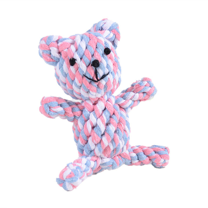 Durable dog chew toy in vibrant colors, shaped like animals, promotes dental health, suitable for tough chewers.