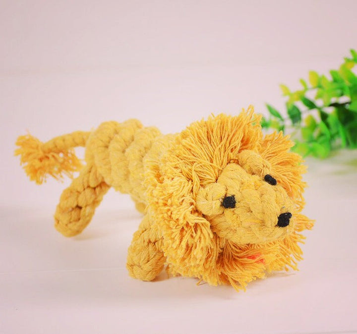 Durable dog chew toy in vibrant colors, shaped like animals, promotes dental health, suitable for tough chewers.