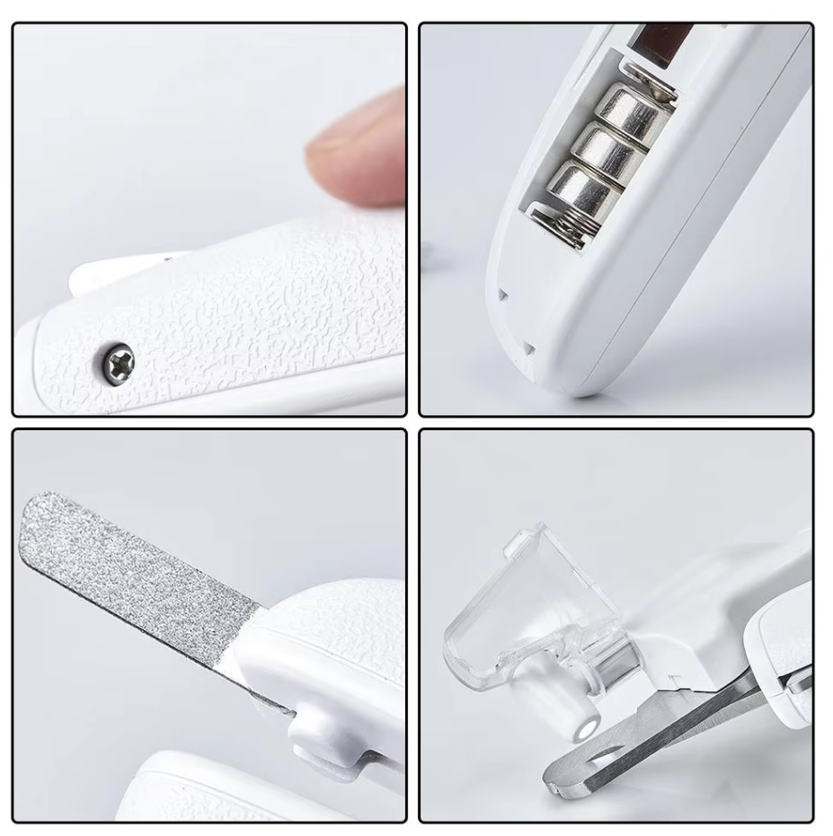 "Electronic claw trimmer for pets with ergonomic handle, designed for precise and gentle claw grooming for dogs and cats."