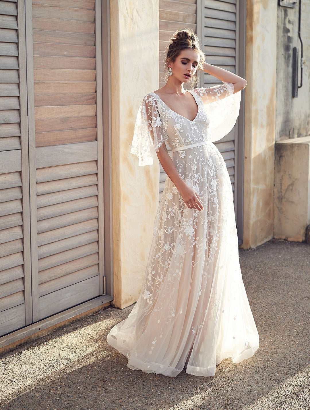 "Elegant floral maxi dress, flowing silhouette with romantic prints, perfect for summer events. Women's dresses collection."