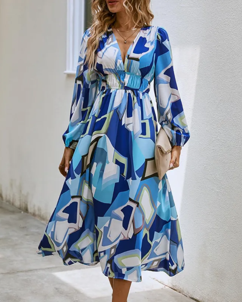 Elegant floral maxi dress with vibrant patterns, graceful flow, and versatile design for any formal occasion or event.