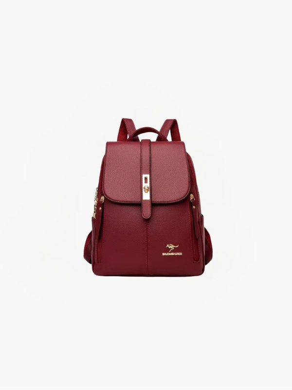 "Elegant women's anti-theft PU leather backpack with RFID protection, featuring chic minimalist design and concealed zippers.