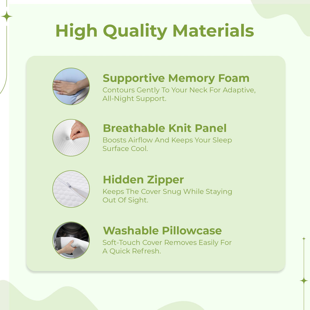 "Ergonomic butterfly-shaped memory foam pillow offering neck support, shown in stylish blue with breathable fabric design."