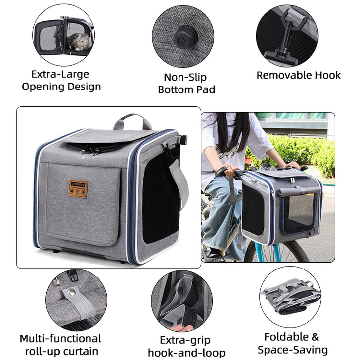3-in-1 Dog Transport Bag for Bicycles - Multifunctional and Comfortable