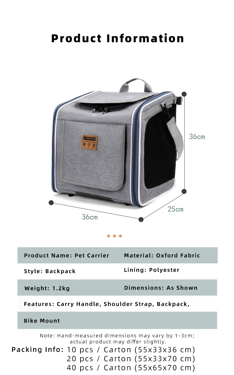3-in-1 Dog Transport Bag for Bicycles - Multifunctional and Comfortable