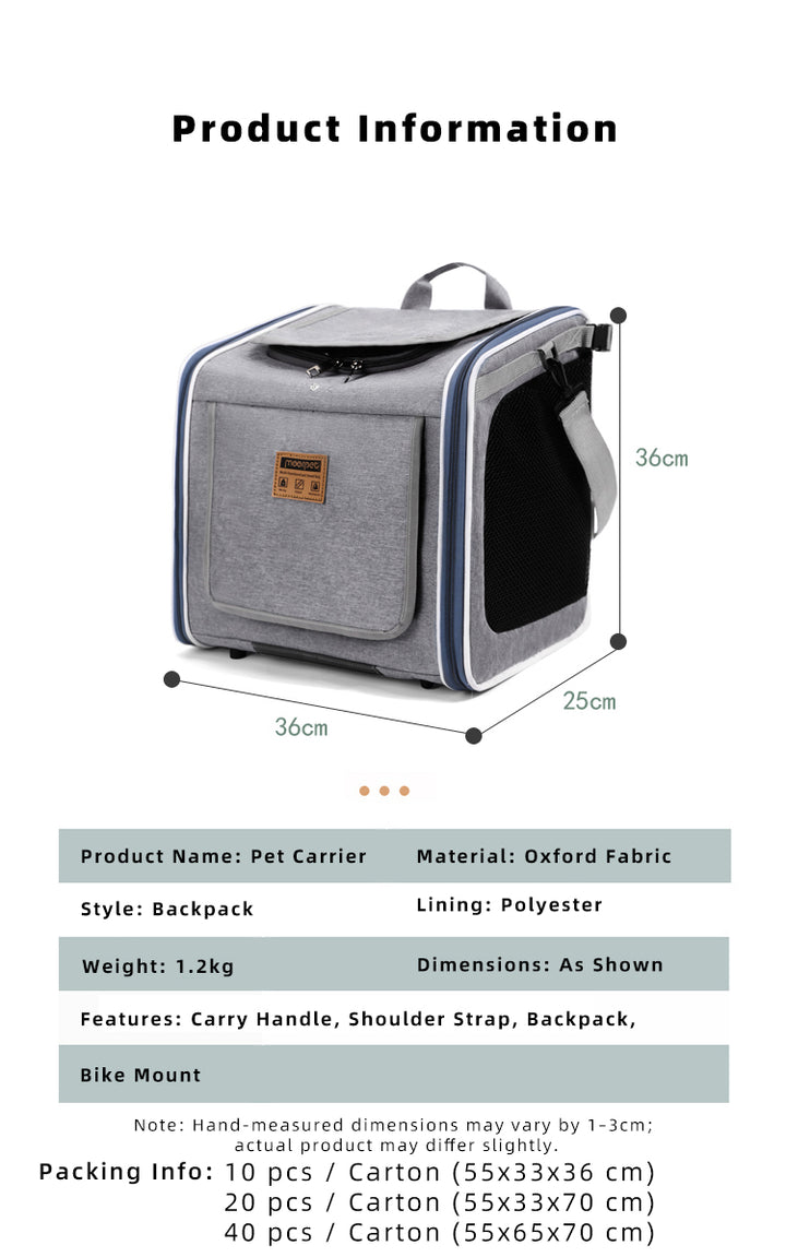 3-in-1 Dog Transport Bag for Bicycles - Multifunctional and Comfortable