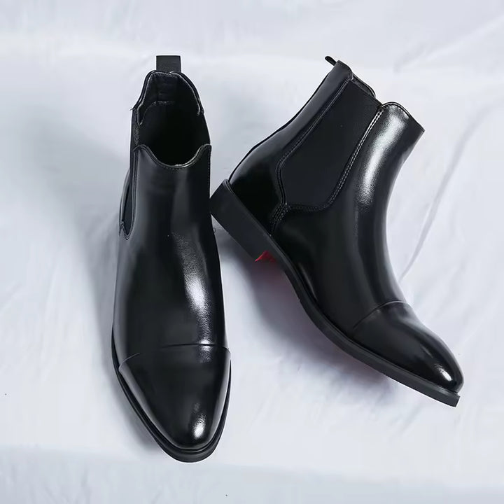Men's Sleek Chelsea Boots with Elastic Panels