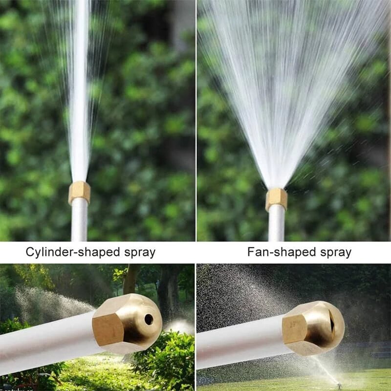 "Heavy-duty pressure washer attachment, blue, with sturdy design for cleaning dirt and grime effectively on various surfaces.
